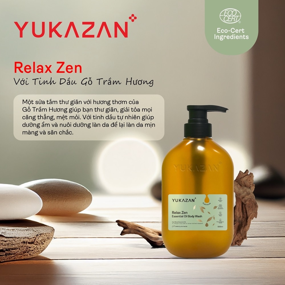 Dầu Tắm Yukazan Relax Zen Essential Oil Body Wash 500ml