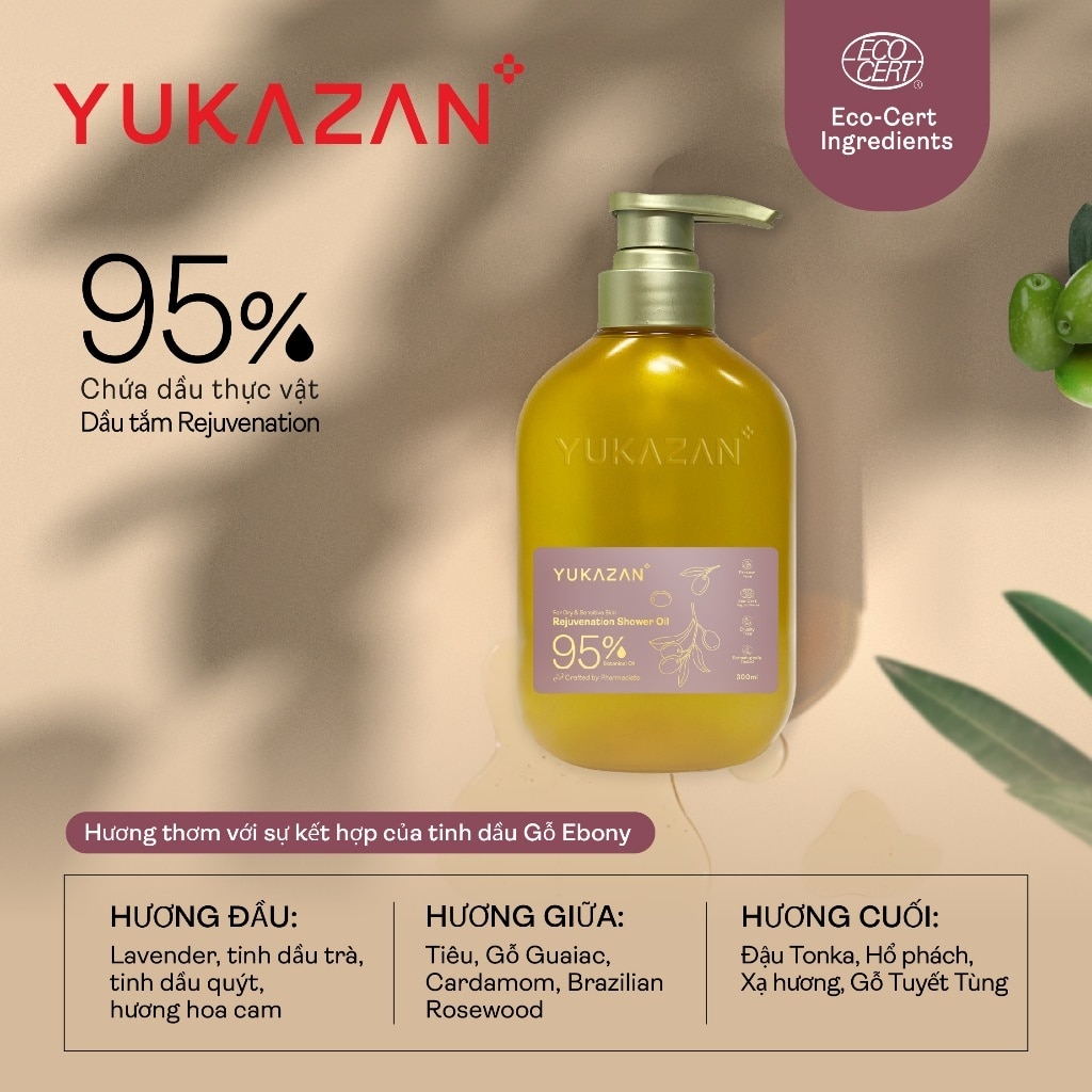 Dầu Tắm Yukazan Rejuvenation Shower Oil 95% 300ml