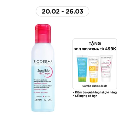 BIODERMA Nước Tẩy Trang 2 Lớp Dành Cho Mắt và Môi Bioderma Sensibio H2O Eye 125ml