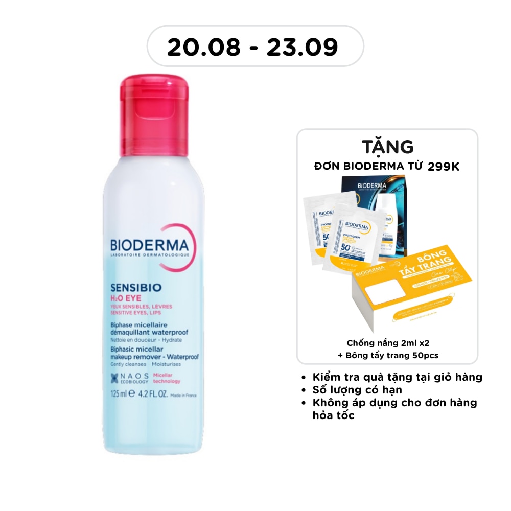 Nước Tẩy Trang 2 Lớp Dành Cho Mắt và Môi Bioderma Sensibio H2O Eye 125ml image