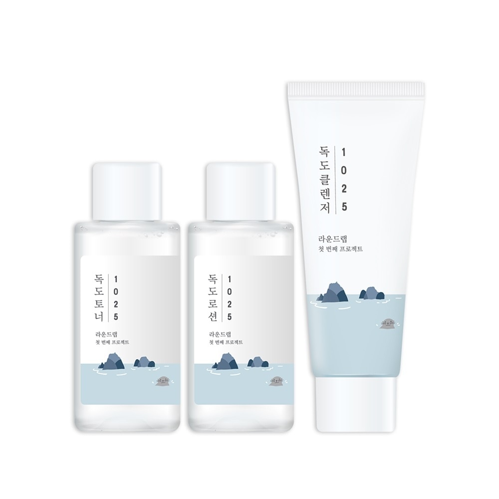 Combo Round Lab 1025 Dokdo (Sữa Rửa Mặt 40ml+Nước Hoa Hồng 50ml+Sữa Dưỡng 50ml)