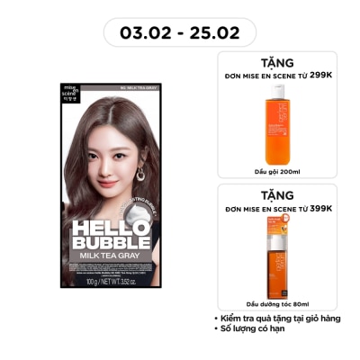 MISE EN SCÈNE Bọt Kem Nhuộm Tóc mise en scène Hello Bubble 100g .#9G Milk Tea Gray Nâu Trà Sữa