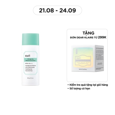 DEAR KLAIRS All-day Airy Mineral Sunscreen SPF50+ PA++++ 60g
