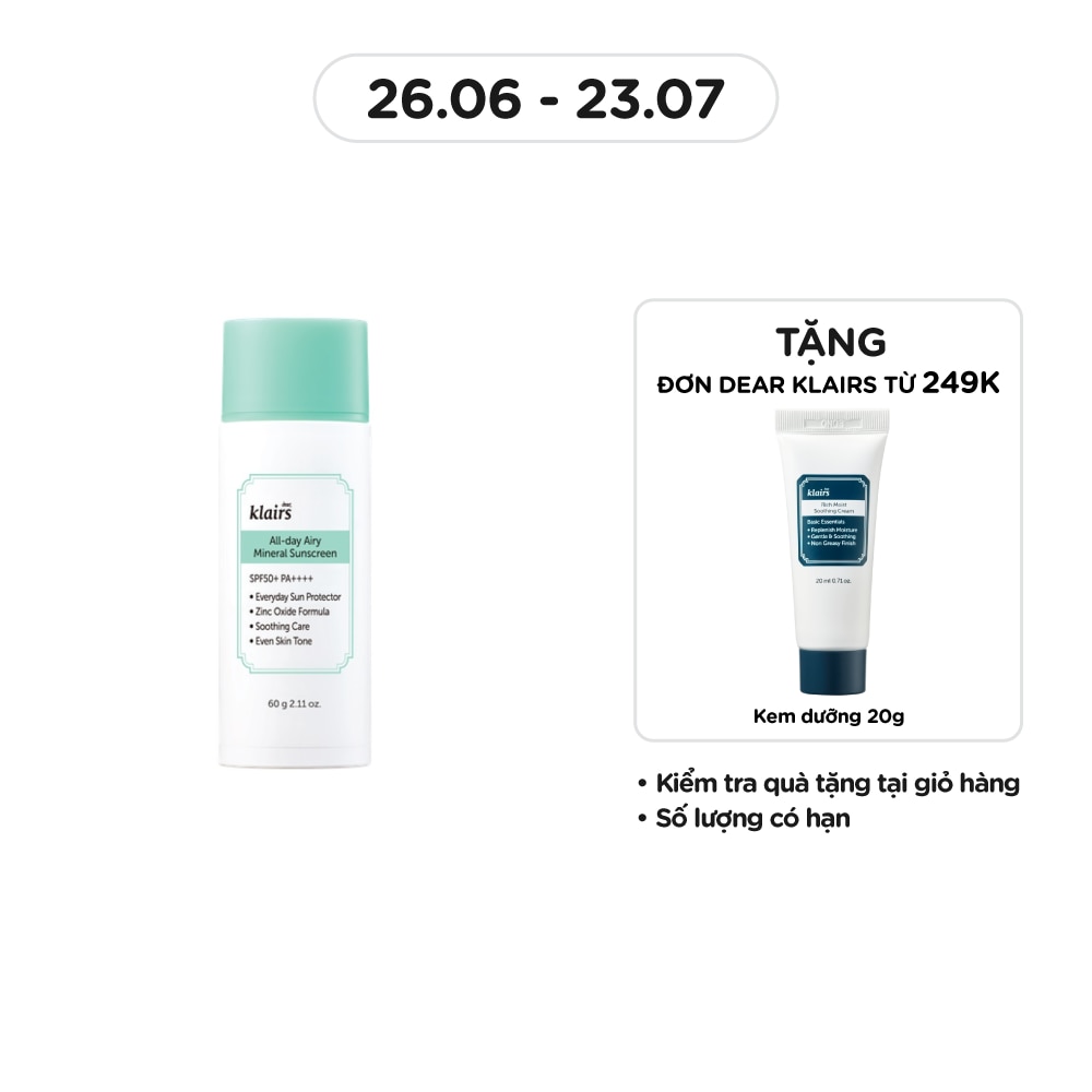 All-day Airy Mineral Sunscreen SPF50+ PA++++ 60g