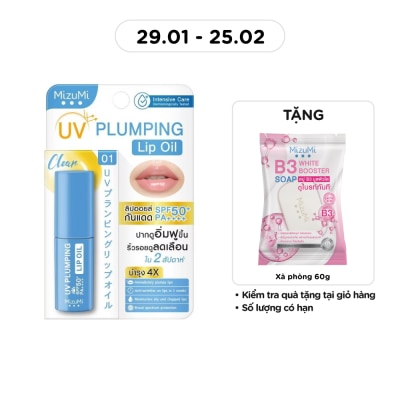 MIZUMI Son Dưỡng Môi Chống Nắng MizuMi UV Plumping Lip Oil SPF50+ PA++++ Clear 4g