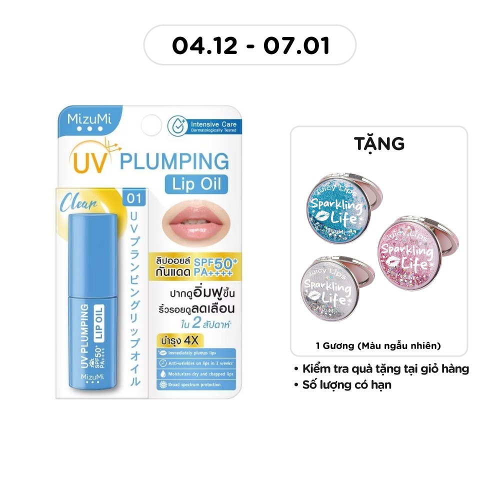 Son Dưỡng Môi Chống Nắng MizuMi UV Plumping Lip Oil SPF50+ PA++++ Clear 4g