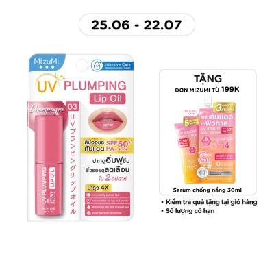 MIZUMI - Son Dưỡng Môi Chống Nắng MizuMi UV Plumping Lip Oil SPF50+ PA++++ Champagne 4g