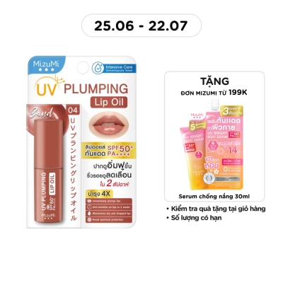 MIZUMI - Son Dưỡng Môi Chống Nắng MizuMi UV Plumping Lip Oil SPF50+ PA++++ Sand 4g