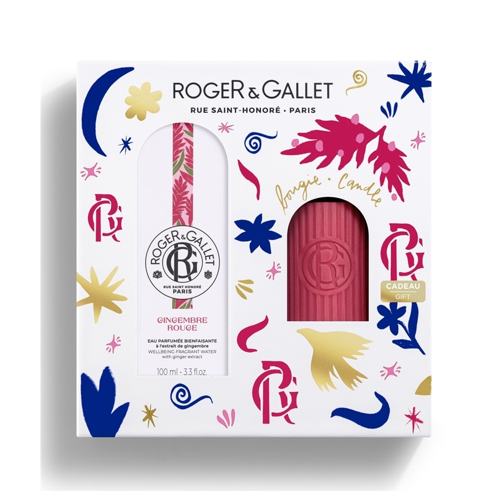 Roger & Gallet Combo Gingembre Rouge Fragrant Water 100ml + Scented Candles