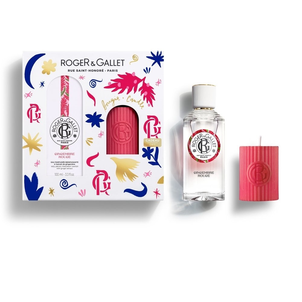 Roger & Gallet Combo Gingembre Rouge Fragrant Water 100ml + Scented Candles