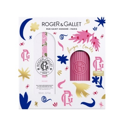 ROGER & GALLET Roger & Gallet Combo Rose Fragrant Water 100ml + Scented Candles