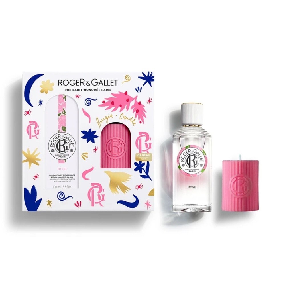 Roger & Gallet Combo Rose Fragrant Water 100ml + Scented Candles