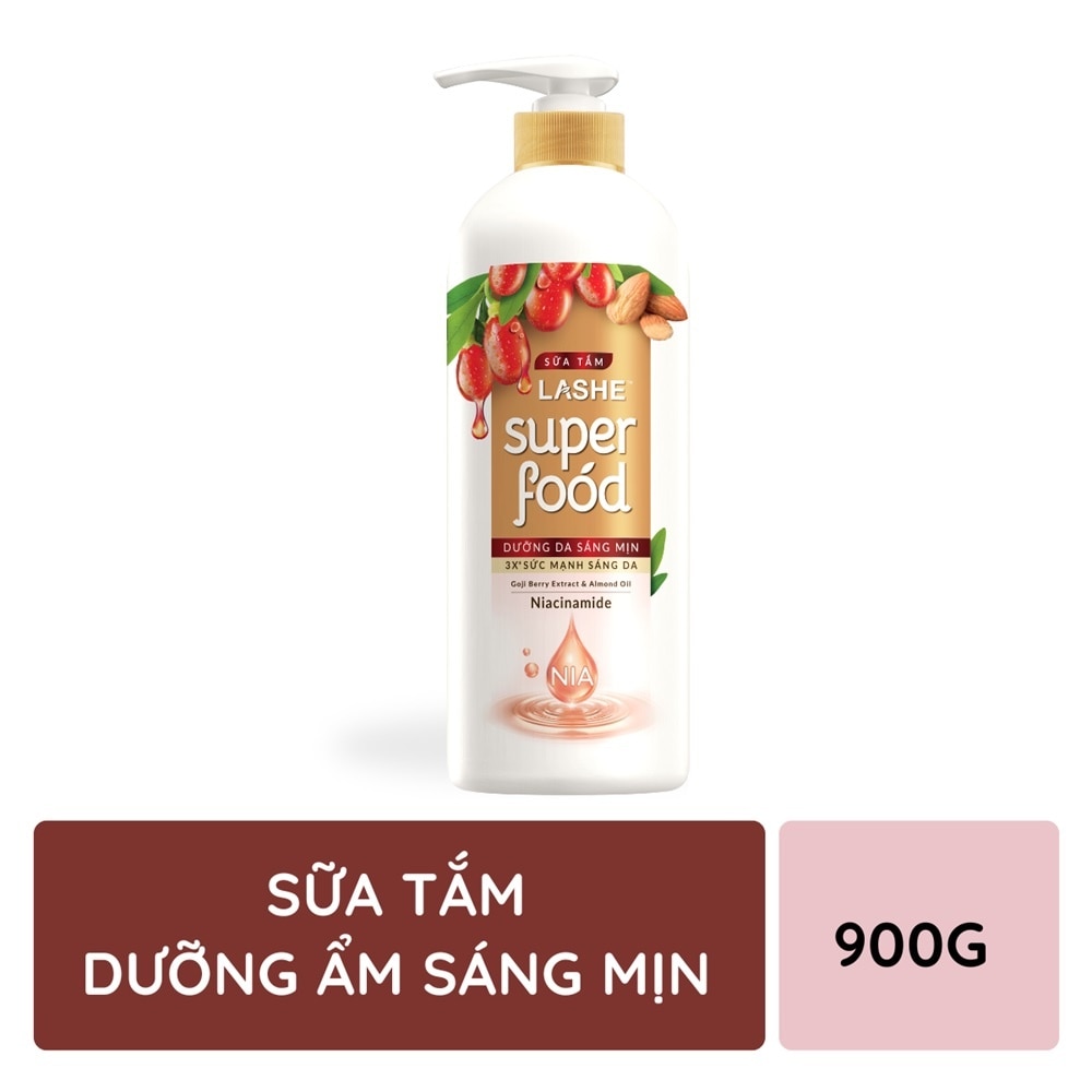 Sữa Tắm Lashe Superfood Dưỡng Da Sáng Mịn 900g