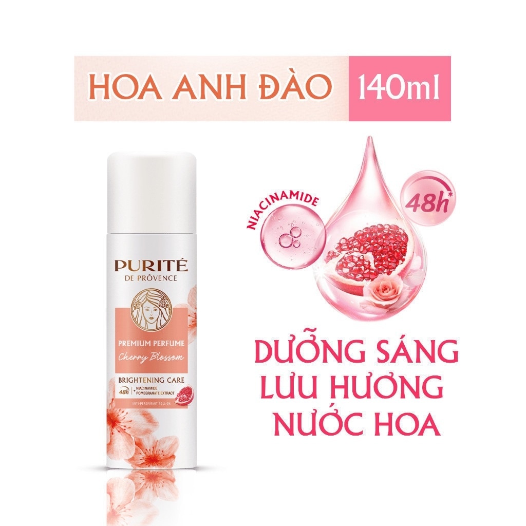 Purité Deodorant Spray Brightening Premium Perfume Cherry Blossom 140ml