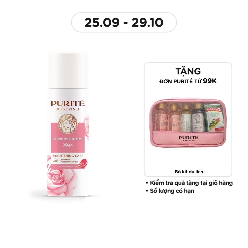 Xịt Khử Mùi Purité Dưỡng Sáng Hương Nước Hoa Cao Cấp Hoa Hồng 140ml