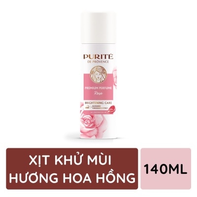 PURITÉ Deodorant Spray Brightening Premium Perfume Rose Scent 140ml