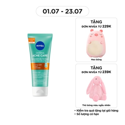 NIVEA Sữa Rửa Mặt Nivea Derma Acne Care Cleanser Gel To Foam 90g