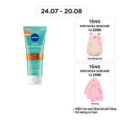 NIVEA Sữa Rửa Mặt Nivea Derma Acne Care Cleanser Gel To Foam 90g