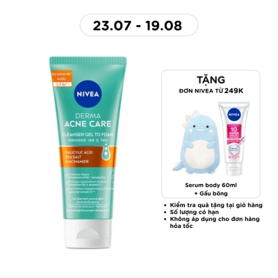 NIVEA - Derma Acne Care Cleanser Gel To Foam 90g image