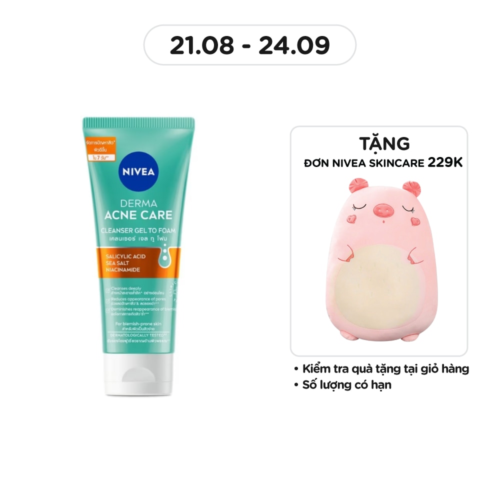 Sữa Rửa Mặt Nivea Derma Acne Care Cleanser Gel To Foam 90g