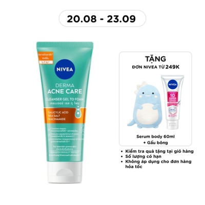NIVEA Derma Acne Care Cleanser Gel To Foam 90g image