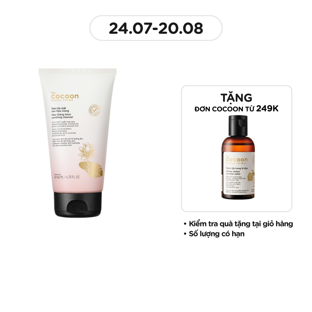 Sữa Rửa Mặt Cocoon Sen Hậu Giang 140ml