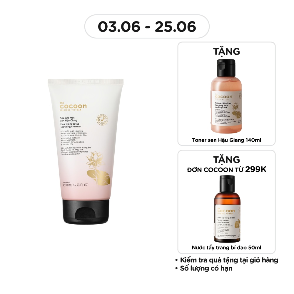 Sữa Rửa Mặt Cocoon Sen Hậu Giang 140ml