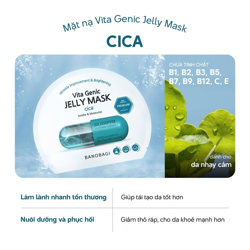 Mặt Nạ Banobagi Vita Genic Jelly Mask Cica 30g