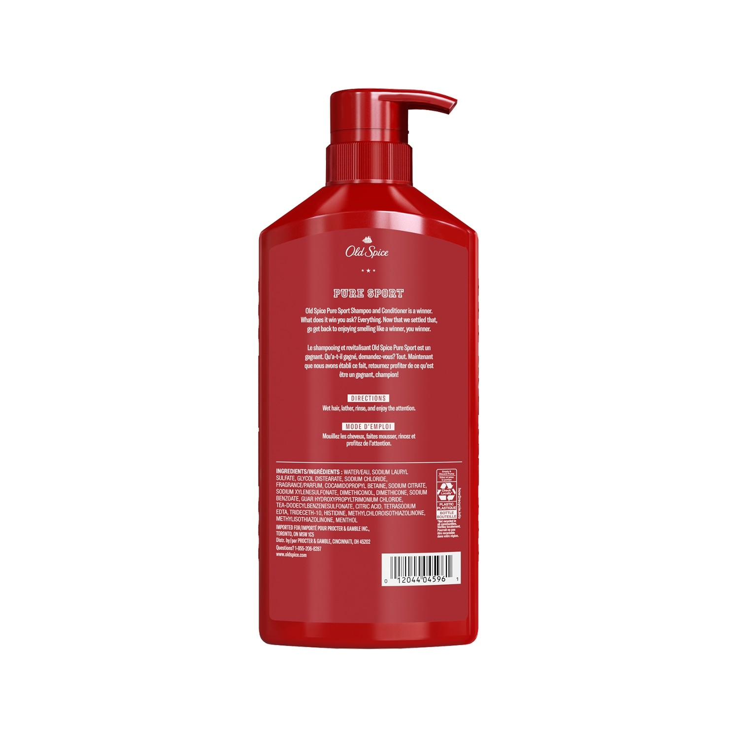 Dầu Gội & Xả Cho Nam Old Spice Pure Sport 2in1 Shampoo & Conditioner 650ml