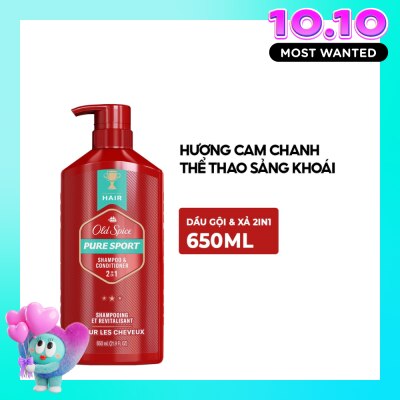 OLD SPICE Dầu Gội & Xả Cho Nam Old Spice Pure Sport 2in1 Shampoo & Conditioner 650ml image