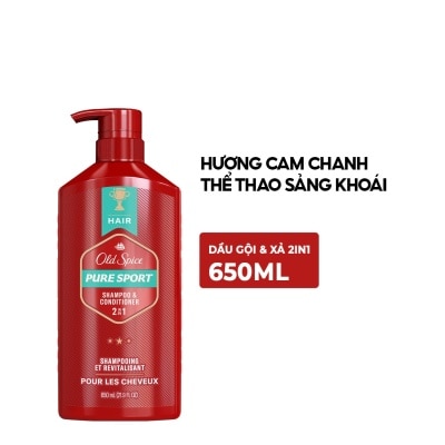 OLD SPICE Dầu Gội & Xả Cho Nam Old Spice Pure Sport 2in1 Shampoo & Conditioner 650ml