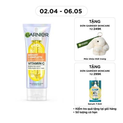 GARNIER - Sữa Rửa Mặt Sáng Da Garnier Bright Complete Serum Cleanser Vitamin C 100ml