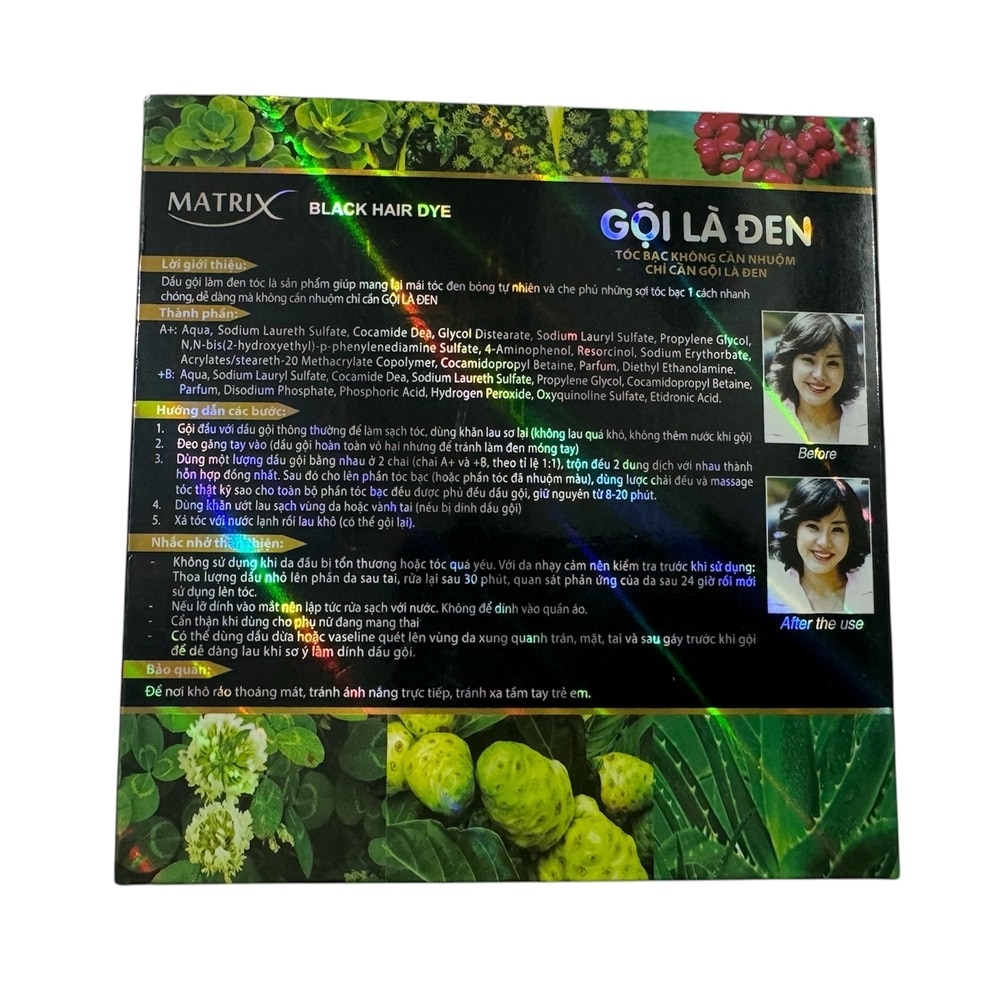 Dầu Gội Nhuộm Tóc Matrix Gội Là Đen 100mlx2pcs