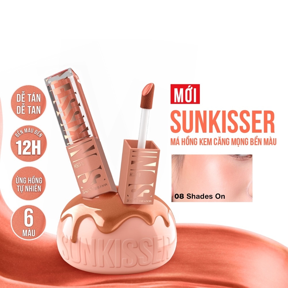 Má Hồng Dạng Kem Maybelline Sunkisser Blush 4.7g .#08 Shades On Nâu Mocha