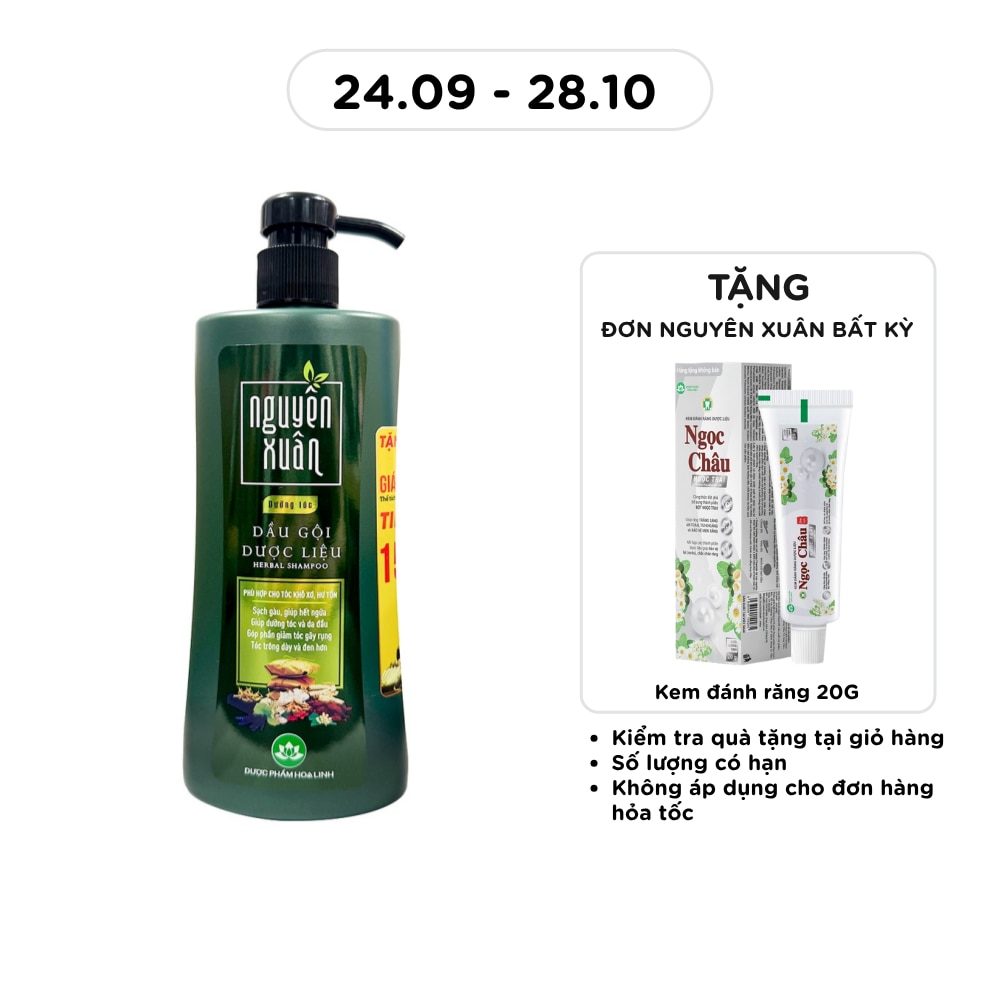 Dầu Gội Dược Liệu Nguyên Xuân Dưỡng Tóc Cho Tóc Hư Tổn 450ml