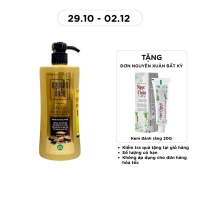 NGUYÊN XUÂN Dầu Gội Dược Liệu Nguyên Xuân Bồng Bềnh Cho Tóc Dầu Bết 450ml image