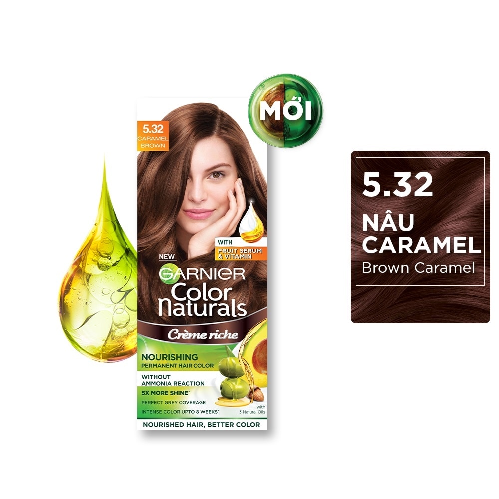 GARNIER Color Naturals Ultra Colors 50ml+50g+5ml .#5.32 Brown Caramel