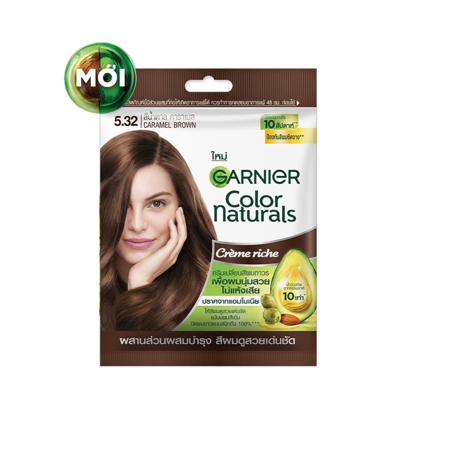 Kem Nhuộm Tóc Garnier Color Naturals Crème Riche 30ml+30g .#5.32 Caramel Brown Nâu Caramel