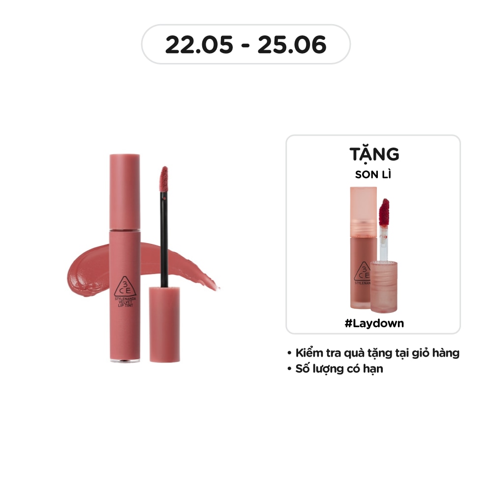 Son Kem 3CE Velvet Lip Tint 4g .#Cashmere Nude