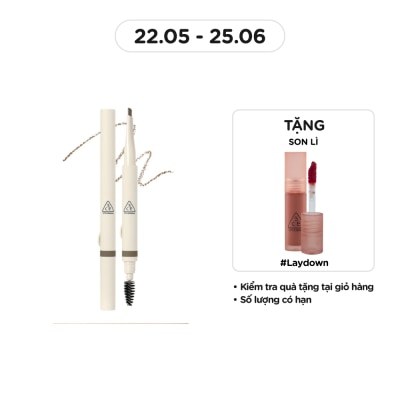 3CE Bút Chì Kẻ Mày 3CE Easy Brow Designing Pencil 0.13g .#Deep Brown