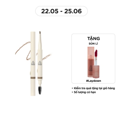 3CE Bút Chì Kẻ Mày 3CE Easy Brow Designing Pencil 0.13g .#Brownie Brown