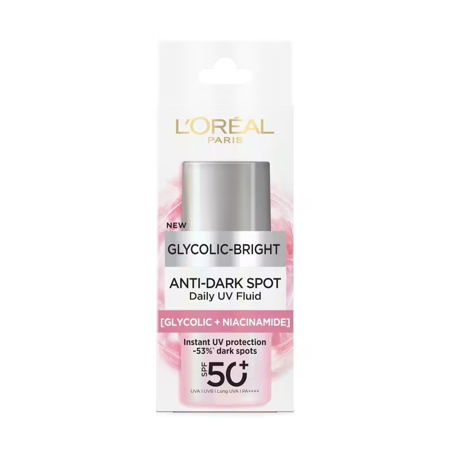 Kem Chống Nắng Loréal Paris Glycolic-Bright Anti-Dark Spot Daily UV Fluid SPF50+ PA++++ 50ml