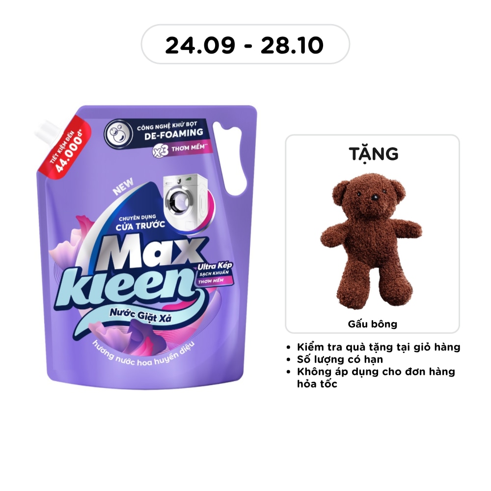 Nước Giặt Xả Maxkleen Hương Nước Hoa Huyền Diệu Túi 3.6kg