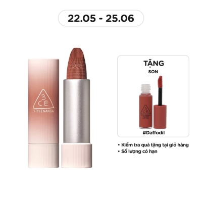 3CE Son 3CE Cashmere Hug Lipstick 3.5g .#09 Taupe Beige Nâu Đất