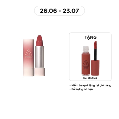 3CE Son 3CE Cashmere Hug Lipstick 3.5g .#07 Knit Hồng Khô