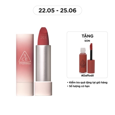 3CE Son 3CE Cashmere Hug Lipstick 3.5g .#07 Knit Hồng Khô