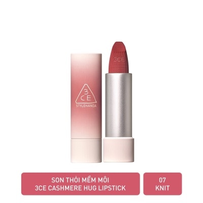 3CE Son 3CE Cashmere Hug Lipstick 3.5g .#07 Knit Hồng Khô
