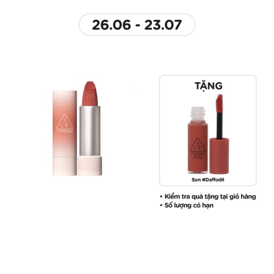 3CE Son 3CE Cashmere Hug Lipstick 3.5g .#06 Buddy Hồng Cá Hồi