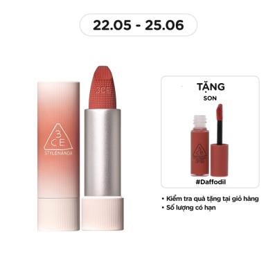 3CE Son 3CE Cashmere Hug Lipstick 3.5g .#06 Buddy Hồng Cá Hồi