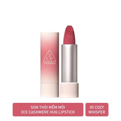 3CE Son 3CE Cashmere Hug Lipstick 3.5g .#05 Cozy Whisper Hồng Hạ Phai